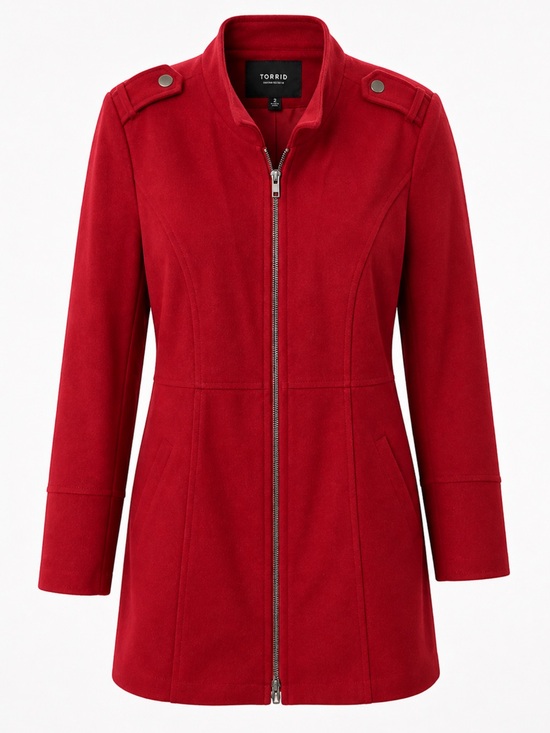 torrid Jackets & Blazers - torrid Red Zip-Front Trench Coat